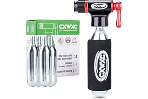 CXWXC Cartuchos de CO2 roscados de 16 g para neumáticos de Bicicleta – Cartucho para inflador de CO2 con conexión roscada, Bomba de CO2 para Bicicletas de Carretera y montaña
