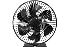 JossaColar Ofenventilator Kaminventilator mit Lüfterschutz | 6 Klingen Kaminventilator Ofenrohr Ventilator | Ofenventilator Ohne Strom | Kamin Ventilator