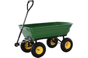 HOMCOM Chariot de Jardin a Main Garden cart Truck cuve basculante Max. 250 Kg