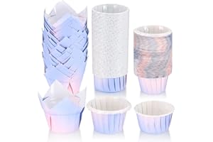 TOOINKCV 150 Pezzi Pirottini di Carta per Muffin e Cupcake, Coppetta di Carta per Muffin Cupcake Gelatine Dessert Torta Compleanni Matrimon Feste Decorazione