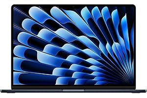 Apple 2024 Portable MacBook Air 15 Pouces avec Puce M3 : écran Liquid Retina 15,3 Pouces, 8 Go de mémoire unifiée, 512 Go de Stockage SSD, Clavier rétroéclairé, caméra FaceTime HD 1080p. Minuit