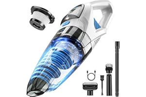 ‎TOPIPOP Topipop Handstaubsauger Akku mit 25000Pa Starke Saugkraft,Kabelloser Staubsauger mit HEPA-Filter & Aufsätzen–Leichter Autostaubsauger für Tierhaare,Teppich Haus,Büro,Küche