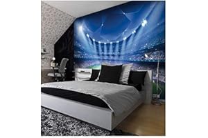 WALLPAPER-3D-XLM Stade de football terrain de sport papier peint photo papier peint enfants chambre décoration Papier Peint 3D Salle de séjour Chambre à coucher Salle de séjour Mural murale enfant-350cm×256cm