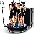UPIKIT 360 Photo Booth Machine for Parties,360 Photo Booth with Rgb Ring Light,360 Slow Motion,With App and Remote Control, Rgb Lights Music Sync, Flight Case Package,80CM