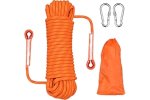 HHOOMY Cuerda de escalada para exteriores, 20 m de longitud, cuerda de nylon de seguridad de cordón de alta resistencia de extracción de 1200 kg, cuerda de escape Paracaídas de rescate contra incendios