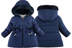 Happy Cherry Cappotto Invernale Bambina con Cappuccio Giacca Calda Carino Fiocco Antivento Piumino Autunno Inverno con Fodera in Pile 1-5 Anni