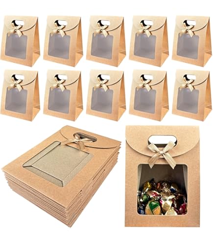 Geschenkdozen Kraft Savor Met PVC Venster 23x23x8.5cm Kraft 10stuks