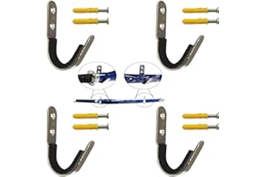 Pmsanzay 4-teiliges Wand-Display Schwerthalter - Hält Zwei Schwerter - Metallhaken mit Filzstreifen