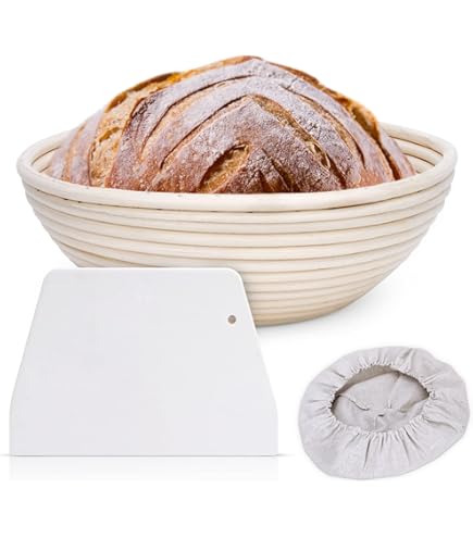 6 Doublures En Lin Pour Panier à Pain Banneton - Diamètre 24cm, Naturel, Réutilisable, Pour Pain Au Levain