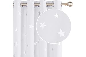 ‎DECONOVO Deconovo Gardinen Blickdichte Gardinen mit Ösen, Vorhänge Verdunklung für Wohnzimmer, Vorhang Abdunkelnd, 229x117 cm(HöhexBreite), Silber Grau, 2er Set