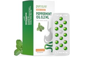 Purosure Enteric Coated Peppermint Oil Capsules - 84 Soft Gel Caps (0.2ml Each), Gastro-Resistant Natural Soothing Mint Sealed in Hygienic Blister Strips Supports Healthy Digestion