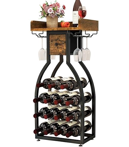 Costway Mobiletto Portabottiglie Da Vino A 3 Livelli Con Ripiani Di Stoccaggio Prolunghe Elettriche Portabottiglie Da Vino 2 Colori