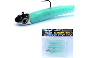 Trifyd® Fishing - Señuelo flexible XT10 de 10 cm para pesca de lucio y carnívoros, kit de 3 señuelos flexibles con 1 cabeza plomada