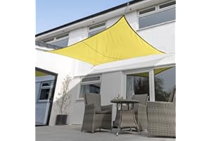 Kookaburra Waterproof Garden Sun Shade Sail Canopy in Yellow 98% UV Block (5m x 4m Rectangle)