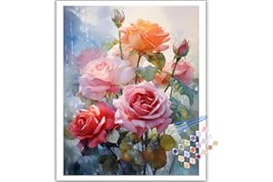 MAFENR ART Fleurs Peinture Numero Adulte, Fleur Kits de Peinture au Numéro, Coloriage Par Numéro Pour La Décoration De La Maison (40x50 cm)