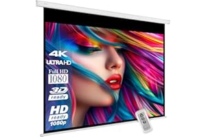 ESMART Economy EXM Écran de Projection Moteur 217 cm Image 180 x 135 cm (89") | Format 4:3 | Télécommande | Home cinéma projecteur électrique Écran de Projection Moteur LCD
