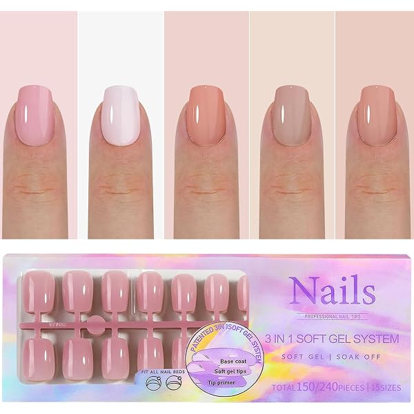 240 Stück Coffin Nagelspitzen Mit Hilfslinie – Halb Abgedeckt, Matte French-Tips, Für Gelnägel
