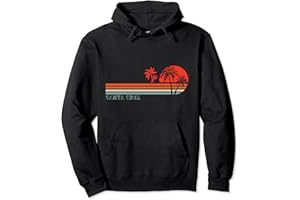 SANTA CRUZ RETRO VINTAGE DESIGNS Santa Cruz California Retro Vintage Sunset Beach 70s 80s Sudadera con Capucha