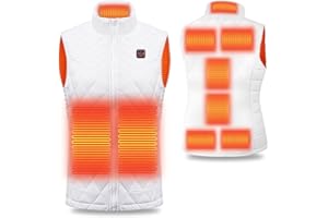 RHESHIN Gilet Femme Chauffant Taille Ajustable Vestes USB 3 Niveaux de Chaleur avec 9 Zones de Chauffage pour Motocyclettes Camping
