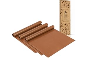 Foyer Nuage Feuilles de Papier Sulfurisé Réutilisable en Téflon - Lot 3 Tapis de Cuisson Sans BPA -Papiers de Cuisson Résistant à la Chaleur,Découpable,Compatible Lave-Vaisselle, 30 x 40 cm
