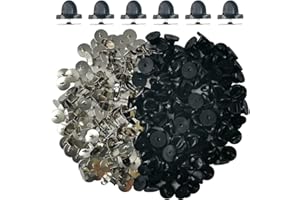 Ruidee 200Pcs/100 Paare Tie Tack Pin Backs mit Blank Pins, Bindungs Heftklammer Kupplungs Schmetterlings Gummibolzen Rückseiten Halter Wiedereinbau （Schwarz）