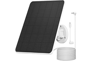 RHORAWILL Solar Panel for Ring Camera, 6W Solar Panel Charger Compatible with Ring Spotlight Cam Battery & Stick Up Cam Battery, IP65 Barrel Plug, 360° Adjustable Bracket (1 Pack)