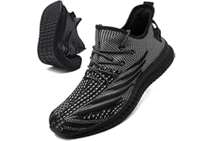 VNANV Mens Running Walking Tennis Trainers Casual Gym Athletic Fitness Sport Shoes - Fashion Sneakers - Ligthweight-Comfortable-Working Outdoor Flat Shoes - Jogging-Fitness Red