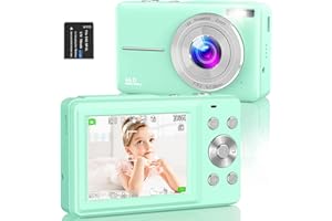 Digital Camera,Amdeurdi Vlogging Camera Rechargeable Digital Cameras with 16x Zoom Compact Camera FHD 1080P 44MP Compact Digital Camera for Beginner Photography with 1 Battery - Green