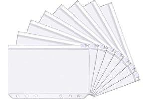 YAOMIAO Bolsas de Carpeta de 6 Agujeros de Tamaño A6 Carpetas de Plástico de Cremallera Bolsas Impermeables de Hojas Sueltas de Cremallera de 6 Agujeros para Documentos Cuadernos Tarjetas(30 Paquetes)