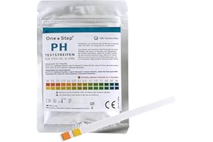‎ONE+STEP 100 One+Step pH Teststreifen für Urin UND Speichel - pH Test - Ermittlung ph Wert - Teststreifen übersäuerung Körper - Säure Basen Balance - Urin Teststreifen