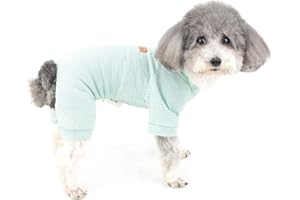 Zunea Pigiama per Cani Piccola Taglia Abbigliamento in Morbido Cotone Estate Maglietta Cuccioli Vestiti Abbigliamento per Gatti Chihuahua e Animali Domestici Ideale per Tutte le Stagioni Blu L