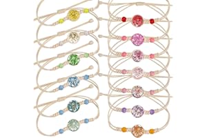 Faburo 13 Stück Freundschaftsarmbänder, Armband Mädchen für Mitgebsel Kindergeburtstag ab 6 7 8 9 10 Jahre, 8-26 cm Freundschaftsarmband, Bunte Blumen Gewebte Armbänder für kinder Mädchen Teenager