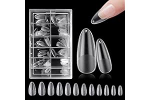 USMLICER 240 pezzi Tips in Gel Trasparenti, Unghie Finte Acrilico, 10 Dimensioni Per Unghie per Ricostruzioni Mani, Nails e Tip Nail art