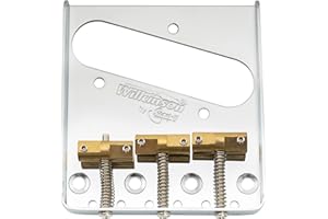 Musiclily Wilkinson WTB Vintage Telecaster Bridge 3 kompensowane mosiężne siodełka do gitary elektrycznej Tele Style, chromowane