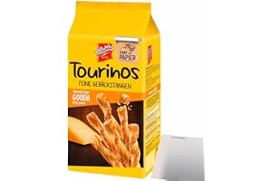 De Beukelaer Tourinos Gebäck-Stangen Käse mit feinwürzigem Gouda (125g Beutel) + usy Block