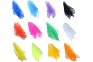 Hoerev Szaliki do żonglowania i tańca - opakowanie 12 sztuk - mieszane (ok. 60 cm x 60 cm)