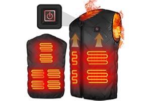 upstartech Gilet Riscaldato Uomo Donna, Moto Giubbotto Riscaldato Elettrico USB Lavabile con 3 Impostazione della Temperatura per All'aperto Lavoro, Pesca, Caccia e Campeggio (Senza Batteria)