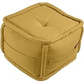 XPERMATE PuffyMod Dekoratif Kare Puf Orta Sehpa Ayak Uzatma Puf 40x32 cm (Hardal)