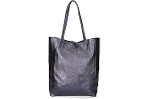 Chicca Borse Borsa a Mano Shopper da donna in pelle made in Italy - 40x36x11 cm