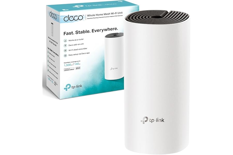 TP-Link Deco M4 Router WiFi AC1200Mbps WiFi Router WiFi Extender Booster, Add on Single Unit for All Deco Mesh WiFi System, Gigabit Ethernet Ports, Easy Setup, Internet Booster Routers, WiFi Booster