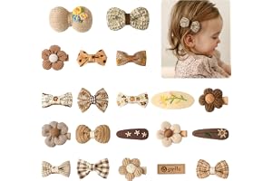 CharmeFleur Baby flicka hårklämmor set 20 stycken små 5 cm småbarn hårbågar helt täckta hårspännen för spädbarn barn små