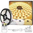 Lepro 5M LED Strip Lights, Warm White to Cool Daylight, Dimmable and Tunable with Remote, Stick-on LED Light for Bedroom, Desk, Mirror, Wall, Ceiling and More