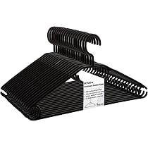 Pack Of 50 Heavy Duty Recycled Plastic Hangers With Swivel Hook – Black, For All Clothing