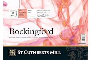 SAUNDERS WATER FORD SERIES ST CUTHBERTS MILL Bockingford - Bloc 12 feuilles de papier aquarelle grain satiné - A4 - 300g/m² - Blanc