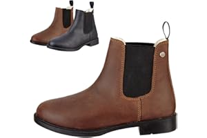SUEDWIND FOOTWEAR Chelsea Boot Nova Jodhpur Winter – Bequeme Stiefelette aus Echtleder – Schuh Schlupf Stiefel in Waxy-Oily Rindsleder – Robuste Gummisohle & Teddyfell – Größe 29-46