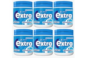 FD FAIRDEAL CASH & CARRY Extra Chewing Gum, Peppermint Flavor Chewing Gum Sugar Free, Chewing Gum Bottle 60 Pcs X 6 Bottles (Peppermint)