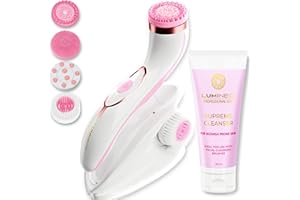 ‎LUMINEO Lumineo Gesichtsreinigungsbürste mit Reinigungsgel, elektrische USB-Gesichtsbürste für eine sanfte und gründliche Reinigung PRO rosa (unreine Haut)