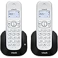 VTech CS1551 DECT Cordless Phone with Answering Machine and Call Block, 2 Handsets, Intercom, Landline House Phones, White, Caller ID/Call Waiting, Redial, Handsfree, illuminated Display and Keypad