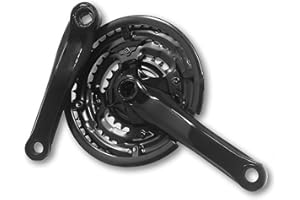 IBK S.T.S. Guarnitura Corona Tripla 24/34/42 Denti Bracci pedivella per Pedali Bicicletta Attacco Perno Quadro, Set Completo Ruota dentata 170mm