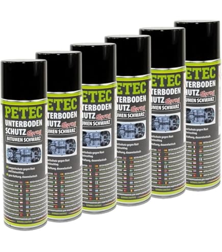 Petec Protezione Sottoscocca Bitume Nero Spray 73150 - 500ml Antiruggine Per Auto